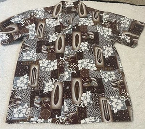 Camisa Hawaiana De Colección Hecha en Hawaii Manga Corta Algodón Para Hombre Sin Etiquetas - Imagen 1 de 6