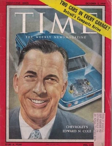 1959 Time October 5 - Edward N. Cole and Corvair; Afghanistan; Khrushchev;Turkey - Picture 1 of 1