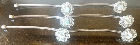 VINTAGE Lot 6 Murano VENETIAN Chandelier Clear  Glass Replacement  15" flower Cover