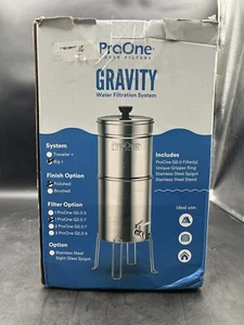 ProOne Big+ Gravity Water Filter polished with 1 7" G2.0 Filter Element & Stand - Picture 1 of 6