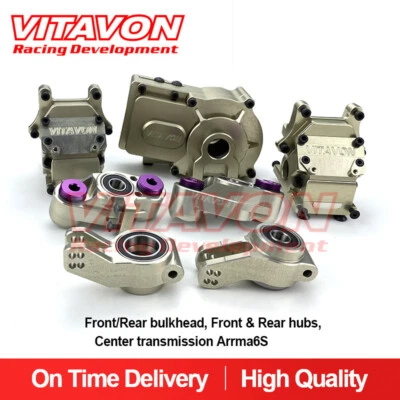 Vitavon Aluminum Upgrade Parts For Arrma 6S Typhon TLR Edition In Titanium Color - Image 1 of 4