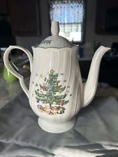 Nikko Happy Holidays Teapot 9” Swirl Pattern Excellent Condition