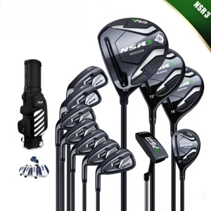Golf Clubs Complete Set Clubs Men Golf Driver Wood Irons Putter Flex Graphite - Picture 1 of 18