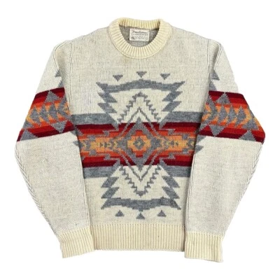 70s Vintage Pendleton High Grade Western Wear Aztec Wool Knit Sweater Size S - Image 1 of 4
