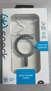 Speck Presidio Perfect-Clear with Chrome MagSafe Case For iPhone 16 - Clear - Picture 1 of 3