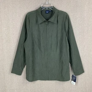 Chaqueta de mujer Sonoma 1X verde con cremallera completa de gamuza sintética informal - Imagen 1 de 16