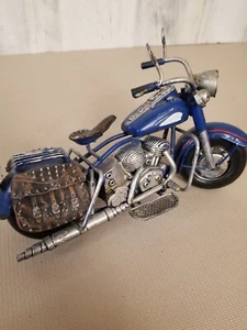 Motocicleta Escultura Metal Arte 7"L x 4"H Réplica Bobber Bicicleta Retro Grunge. - Imagen 1 de 4