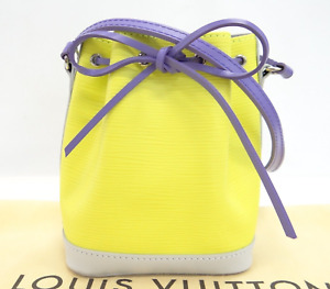 Louis Vuitton Shoulder Drawstring Bag Nano Noe M42501 Epi France Yelllow Purple