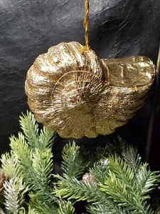 Vtg Gold Foil Ammonite Ornament - Picture 1 of 11