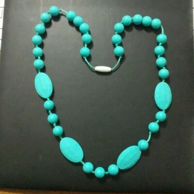 Collar de lactancia para dentición de bebé de silicona Bumkins - color turquesa Foto 1 de 3