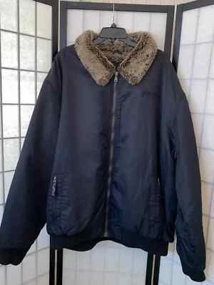 Phat Farm Men's 2XL Full Zip Embroidered logo Winter Fur Lining Nylon Jacket - Image 1 of 4