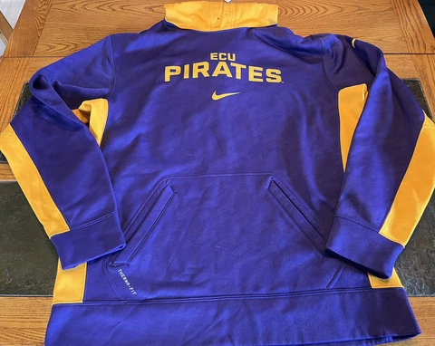 Mens East Carolina Univ. Pirates Therma Fit Hooded Sweatshirt by Nike in Large Cover
