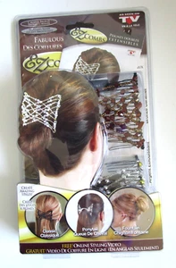 Hair Styling EZ Stretchable Double Combs Caramel Bronze & Dazzling Silver SEALED - Picture 1 of 7
