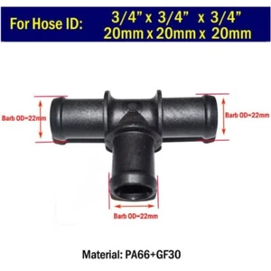 Manguera de calentador Tee T 3/4" x 3/4 x 3/4 Conector de montaje Adaptador de tubo de refrigerante - Imagen 1 de 3