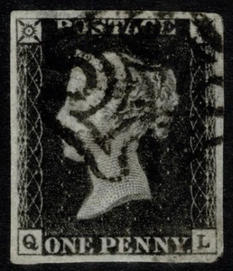 1840 1d Intense Black Plate 4 QL 4m Superb Black MX VF Appearance VGU Cat. £550 - Picture 1 of 1