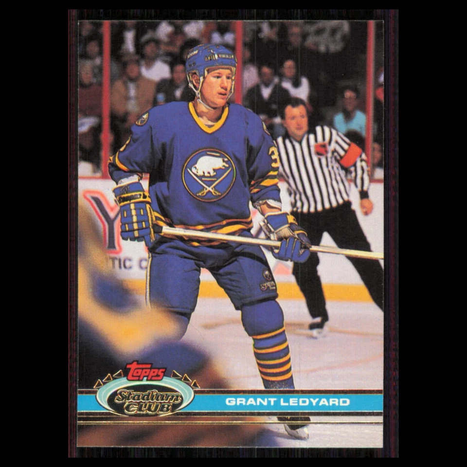 Grant Ledyard #169 1991 Topps Stadium Club Buffalo Sabres Hockey Card NHL NM - Image 1 of 3