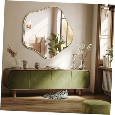 Espelho de forma irregular, 35" espelhos assimétricos para parede, 35"L x 35"W ouro - Imagem 1 de 4
