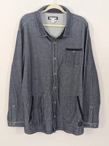 Carbon 2 Cobalt Jacket Shacket Marled Navy Cotton Pockets Button Up Size 2XL - Picture 1 of 9