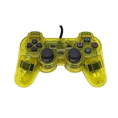 Wired Replacement Controller Transparent Yellow For PlayStation 2 PS2 PlayStatio - Image 1 of 4