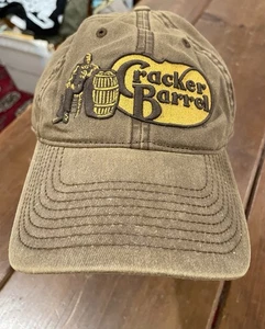 Cracker Barrel Hat - Legacy Snap Classic Dark Brown Baseball Cap VGUC Gold - Picture 1 of 10