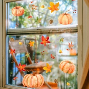 Adesivi Finestra Statici Decalcomania Vetro Arredo Casa PVC Zucca Autunno Nuovo - Foto 1 di 8