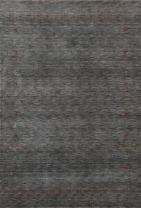 Gabbeh Indian Tribal Gray Rug 6x8 Wool Handmade Carpet