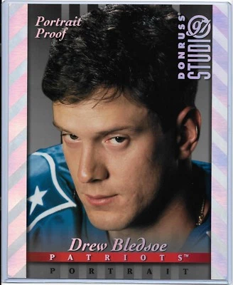 AWESOME 1997 DONRUSS STUDIO DREW BLEDSOE 8X10 SILVER PROOF CARD #4 - Image 1 of 2