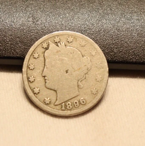 1896 US Liberty V Nickel 5c G+ Cover
