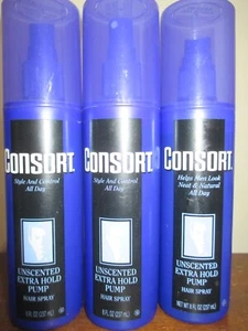 Lote de 3 CONSORT - Spray para el cabello para hombres - De colección sin perfume sin aerosol 8 oz - Imagen 1 de 1