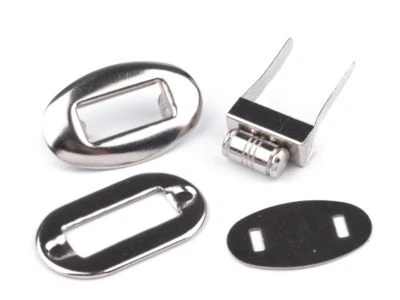 10 Drehverschluss Mappenschloss TASCHENVERSCHLUSS 20x32 mm silber - Bild 1 von 3