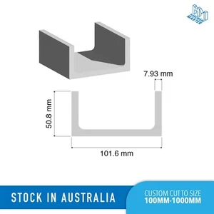 Aluminium Channel Profile | 101.6mm*50.8mm*7.93mm | U Channel Bar Grade 6082/T6 - Picture 1 of 4