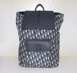 Christian Dior Motion Backpack Oblique Nylon with Leather Medium Blue - Picture 1 of 17