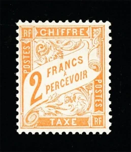 [FRANCE] 1910: 2fr SC J43 (red orange) MH - Picture 1 of 2
