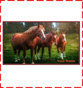 Horses Beautiful VINYLPersonalized Checkbook Cover - Picture 1 of 8