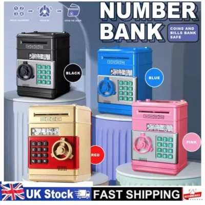 Money Safe kids Piggy Bank Toy Money Bank Electronic Password Lock ATM CashCoin - Image 1 of 4