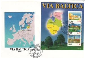 Highway Road Via Baltica Latvia Lithuanian Estonia Estland Viro Mint FDC 1995 - Picture 1 of 1