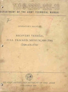 TM9-2320-222-10 M88 T88 Recovery Full Tracked tank Repair Maintenance Operators  - Picture 1 of 1