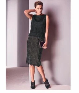 Fringed & Lace Shift Dress by Kaleidoscope UK Size 10 Brand New RRP £65 - Picture 1 of 4