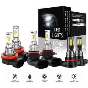 12000K LED Headlight&Fog Light Bulbs Kit For Chevy Silverado 1500 2500 2007-2015 - Picture 1 of 13