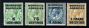 MOROCCO AGENCIES KG V 1925 French Currency Optd Block Cypher SG 202 to 211 MINT - Picture 1 of 2