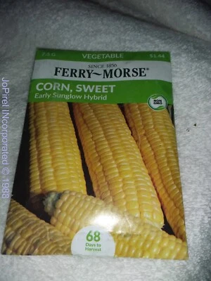 Semillas de maíz dulce 6,1-7,5 G sin transgénicos Ferry Morse/Burpee 68 días para cosechar 22/11 Foto 1 de 2