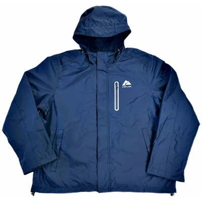 Ozark Trail Adult Men's Blue Polyester Breathable Hooded Rain Jackets: M-XXL - Image 1 of 4