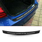 Carbon Fiber Black Sticker Car Accessories Trunk Plate Moulding Trim Guard Cover
