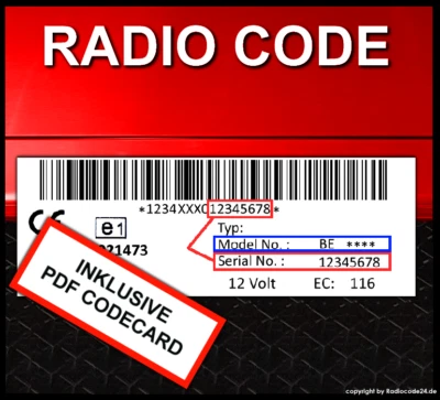 █► Radio Code passend für Becker INDIANAPOLIS BE7920 - kod codice unlock - Bild 1 von 2
