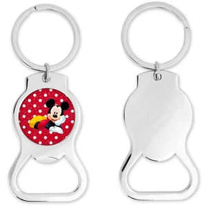 Mickey Mouse Inspired Bottle Opener Keychain Round (red) - Picture 1 of 1