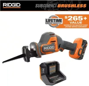 Ridgid 18V SubCompact Brushless Cordless Reciprocating Saw Kit, Battery, Charger - Picture 1 of 7