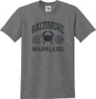 Baltimore Maryland Est. 1729 Crab Distressed Unisex T-Shirt (S-5X)