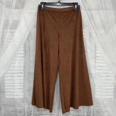 Брюки Bryn Walker размер XXS 2XS Sequoia коричневые широкие штанины искусственная замша плоские Ella B18 - Изображение 1 из 4