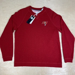 Men's Tommy Bahama Henley Tampa Bay Bucaneers Red Pullover Size Medium  - Picture 1 of 4