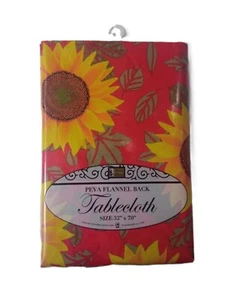 Size 52" x 70" Oblong Tablecloth Peva Flannel Back Table Cloth Seats 4-6 #D - Picture 1 of 2